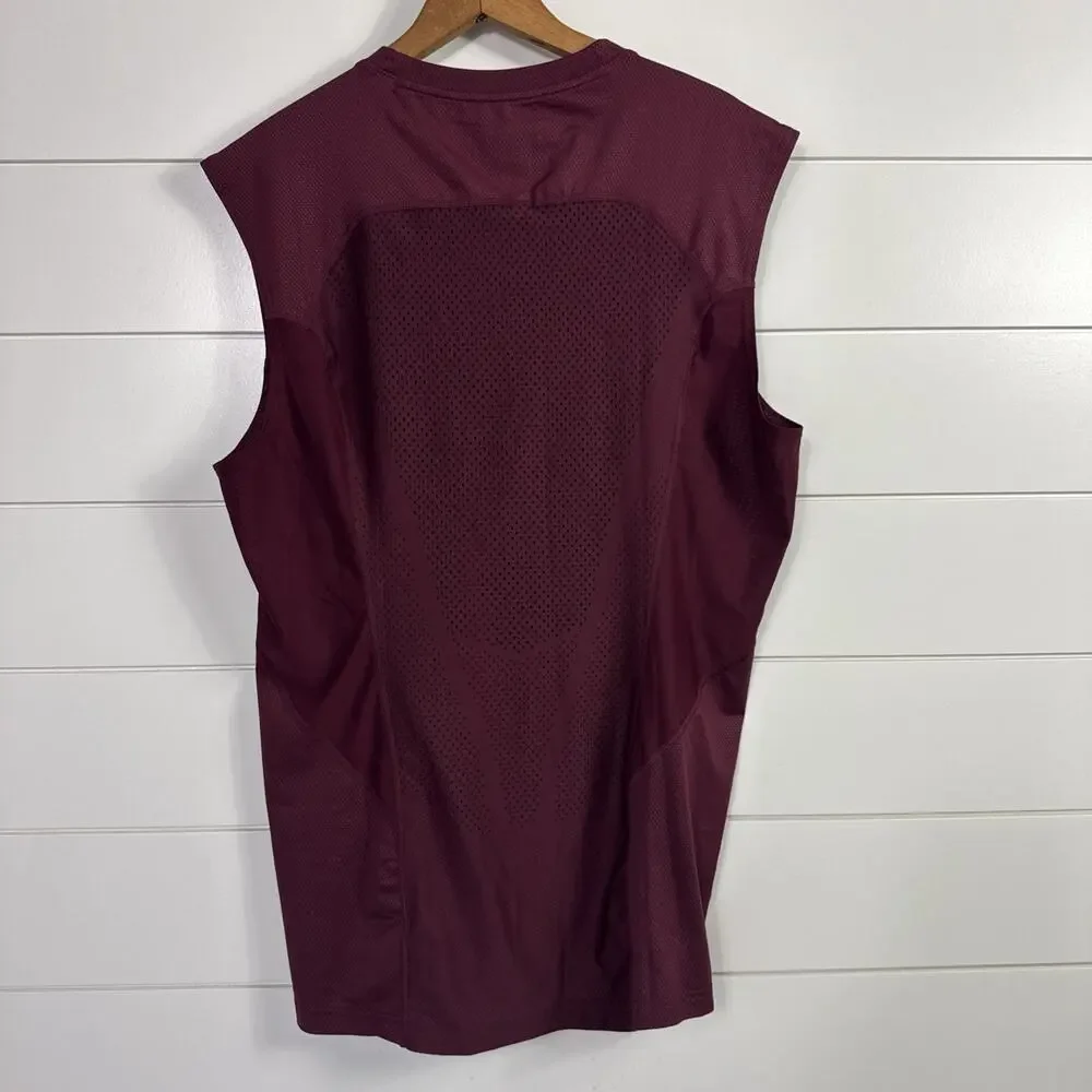 Nike Pro Dri-Fit Sleeveless Tank Top Fitted Athletic Maroon sz L